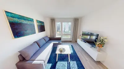 Ein Sitzbereich in der Unterkunft 3-Raum-Appartement nahe Stadtpark, WLAN
