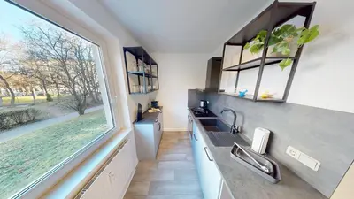 Ein Sitzbereich in der Unterkunft 3-Raum-Appartement nahe Stadtpark, WLAN