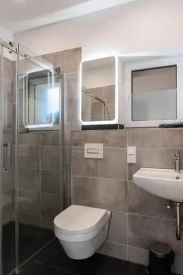 Ein Badezimmer in der Unterkunft Gewölbewohnung mit Terrasse