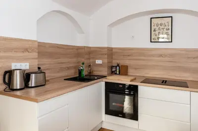Küche/Küchenzeile in der Unterkunft Gewölbewohnung mit Terrasse