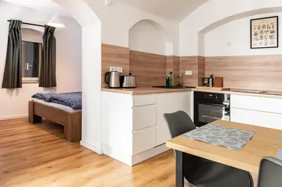Küche/Küchenzeile in der Unterkunft Gewölbewohnung mit Terrasse
