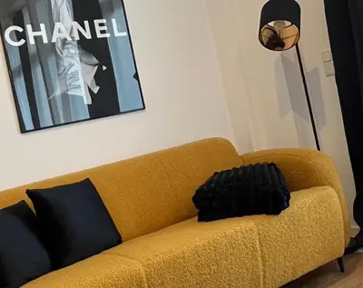 Ein Sitzbereich in der Unterkunft ANER2 STYLISCHE Ferienwohnung mit Sauna in Dresden Weißer Hirsch