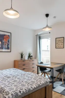 Ein Bett oder Betten in einem Zimmer der Unterkunft Mini Apartment für 2