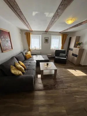 Ein Sitzbereich in der Unterkunft Ferienhaus Montana