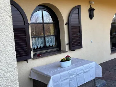 Ein Balkon oder eine Terrasse in der Unterkunft Ferienwohnung Liliensteinblick