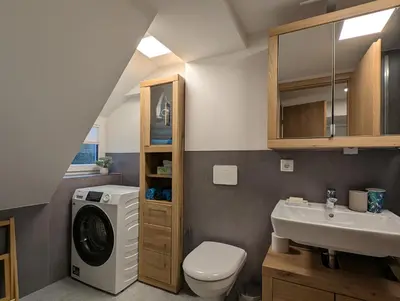 Ein Badezimmer in der Unterkunft Der Zwergenbau - modernes Wohnen mit Schlossblick
