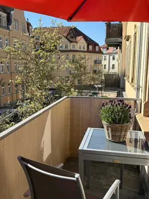 Ein Balkon oder eine Terrasse in der Unterkunft ElbDreams Cozy Design Apartment
