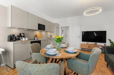 Küche/Küchenzeile in der Unterkunft ElbDreams Cozy Design Apartment