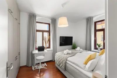Ein Bett oder Betten in einem Zimmer der Unterkunft ElbDreams Cozy Design Apartment
