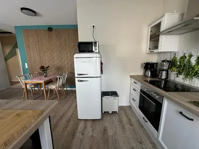 Küche/Küchenzeile in der Unterkunft Ferienwohnung Dahlen mit familienfreundlichem Garten