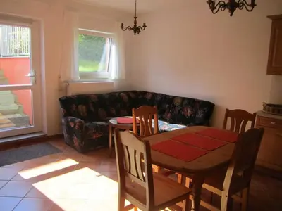 Ein Sitzbereich in der Unterkunft Ferienwohnung Benz