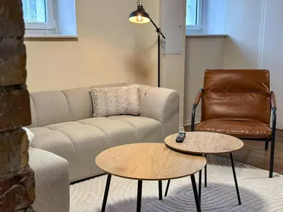 Ein Sitzbereich in der Unterkunft Westpromenade No 6