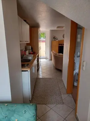 Küche/Küchenzeile in der Unterkunft Ferienwohnung Gartenblick