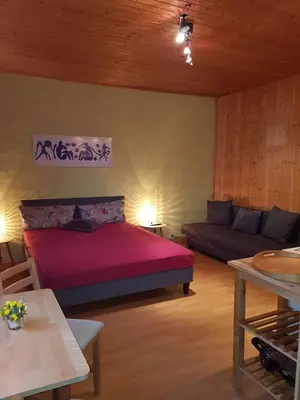 Ein Sitzbereich in der Unterkunft Ferienhaus Gickelsberg