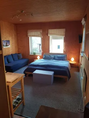 Ein Bett oder Betten in einem Zimmer der Unterkunft Ferienhaus Hankehübel