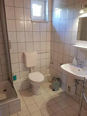 Ein Badezimmer in der Unterkunft Ferienhaus Hankehübel