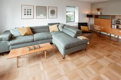 Ein Sitzbereich in der Unterkunft Ferienhaus Tannenblick Rochlitz