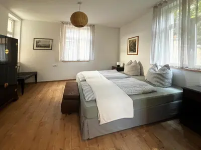 Ein Bett oder Betten in einem Zimmer der Unterkunft Wauermühle