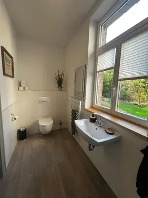 Ein Badezimmer in der Unterkunft Wauermühle