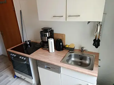 Küche/Küchenzeile in der Unterkunft Ferienwohnung - Monteur Sleep 1 - max 6 Personen