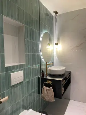 Ein Badezimmer in der Unterkunft Kleinod am Blauen Wunder