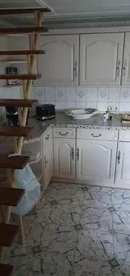 Küche/Küchenzeile in der Unterkunft Ferienwohnung Bienchen