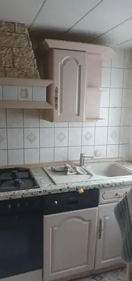 Küche/Küchenzeile in der Unterkunft Ferienwohnung Bienchen