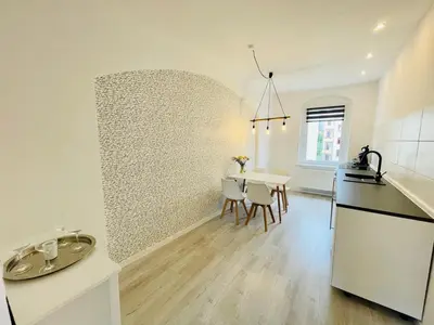 Küche/Küchenzeile in der Unterkunft Mitten in Meißen moderne Ferienwohnung No 5