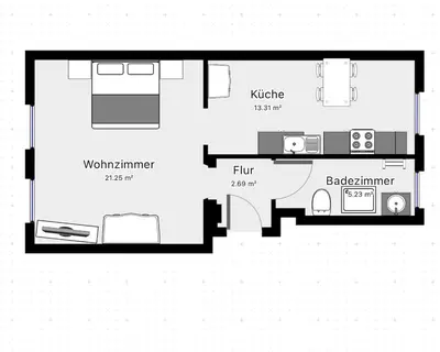 Grundriss der Unterkunft Mitten in Meißen moderne Ferienwohnung No 5