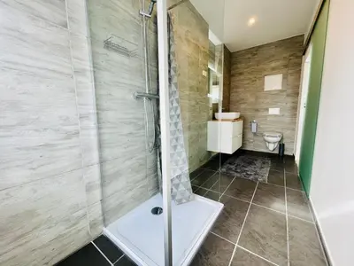 Ein Badezimmer in der Unterkunft Wunderschönes Meissen - Apartment in der Innenstadt No6