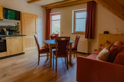 Küche/Küchenzeile in der Unterkunft Ferienwohnung Villa Oben im Sandsteinidyll