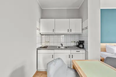 Küche/Küchenzeile in der Unterkunft Hotel Friedrichstadt