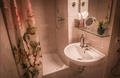 Ein Badezimmer in der Unterkunft Modern Studio with a great View