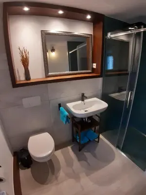 Ein Badezimmer in der Unterkunft Fewo Gartenblick