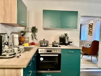 Küche/Küchenzeile in der Unterkunft Bellevue Apartment - Zentrum - Netflix - Parkplatz
