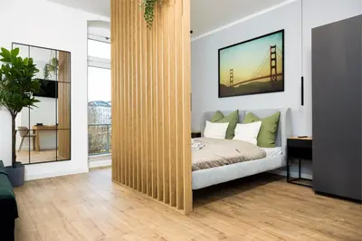 Ein Bett oder Betten in einem Zimmer der Unterkunft NEW - NORA Stays Studio - Messe - Airport