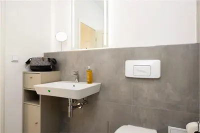 Ein Badezimmer in der Unterkunft NEW - NORA Stays Studio - Messe - Airport