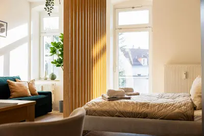 Ein Sitzbereich in der Unterkunft NEW - NORA Stays Studio - Messe - Airport