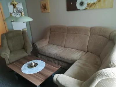Ein Sitzbereich in der Unterkunft schnuggliche Ferienwohnung