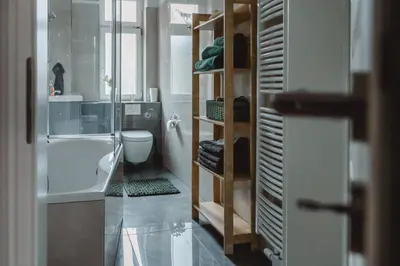 Ein Badezimmer in der Unterkunft One4Five Apartments, Stadthaus, gemütliches Wohnen in Dresden