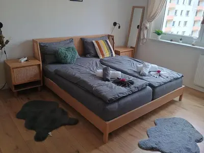 Ein Bett oder Betten in einem Zimmer der Unterkunft Urlaub Oase