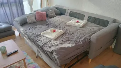 Ein Bett oder Betten in einem Zimmer der Unterkunft Urlaub Oase