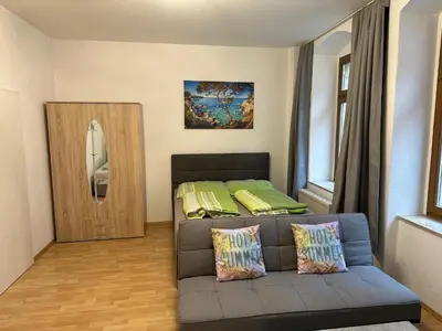 Ein Sitzbereich in der Unterkunft Linda Ninh Apartment 6 Altstadt