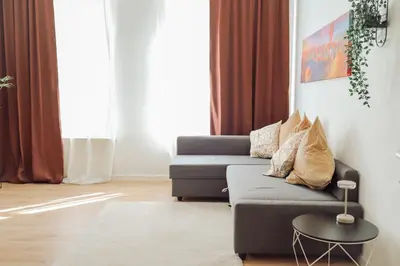 Ein Sitzbereich in der Unterkunft Zentrum, 2R, eigene Terrasse, WiFi, 4P, modern, ruhig