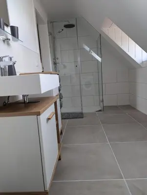 Ein Badezimmer in der Unterkunft Ferienwohnung Alte Bäckerei