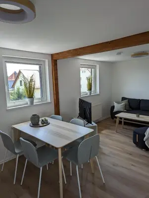 Ein Sitzbereich in der Unterkunft Ferienwohnung Alte Bäckerei