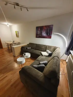 Ein Sitzbereich in der Unterkunft Ferienwohnung zur Sonne