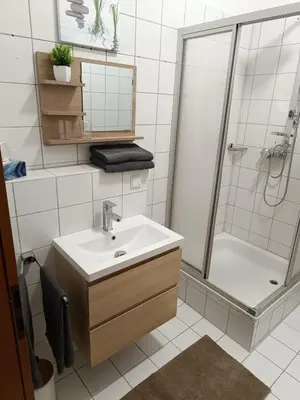 Ein Badezimmer in der Unterkunft Zentral gelegen und voll ausgestattet