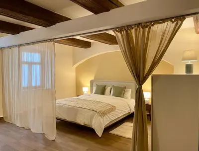 Ein Bett oder Betten in einem Zimmer der Unterkunft Am Engelserker - Apartments im Zentrum