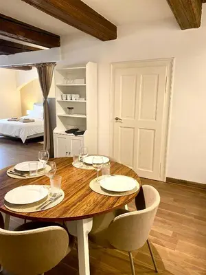 Ein Bett oder Betten in einem Zimmer der Unterkunft Am Engelserker - Apartments im Zentrum